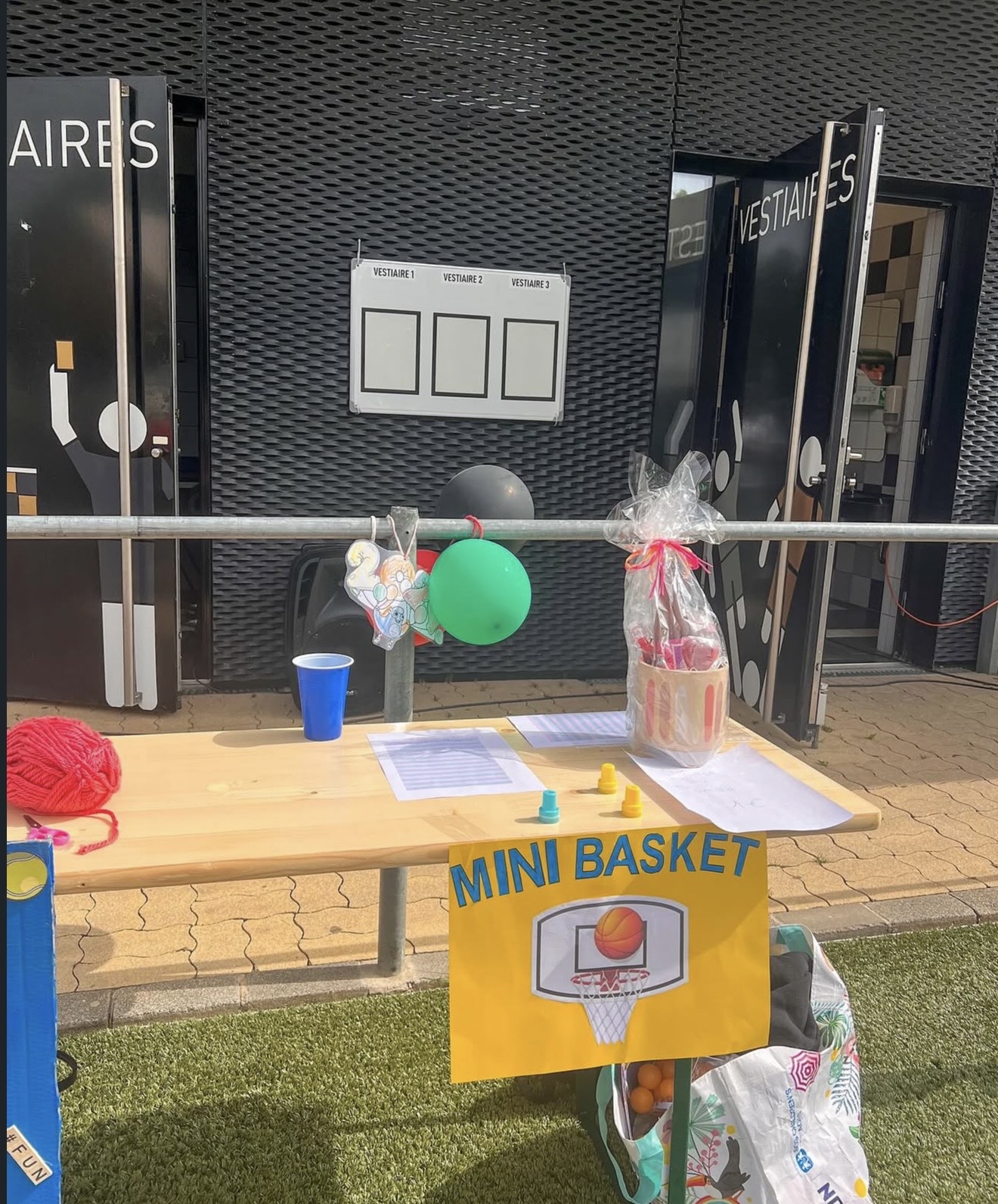 Stand mini-basket lors d'une fête organisée par Kid's Land